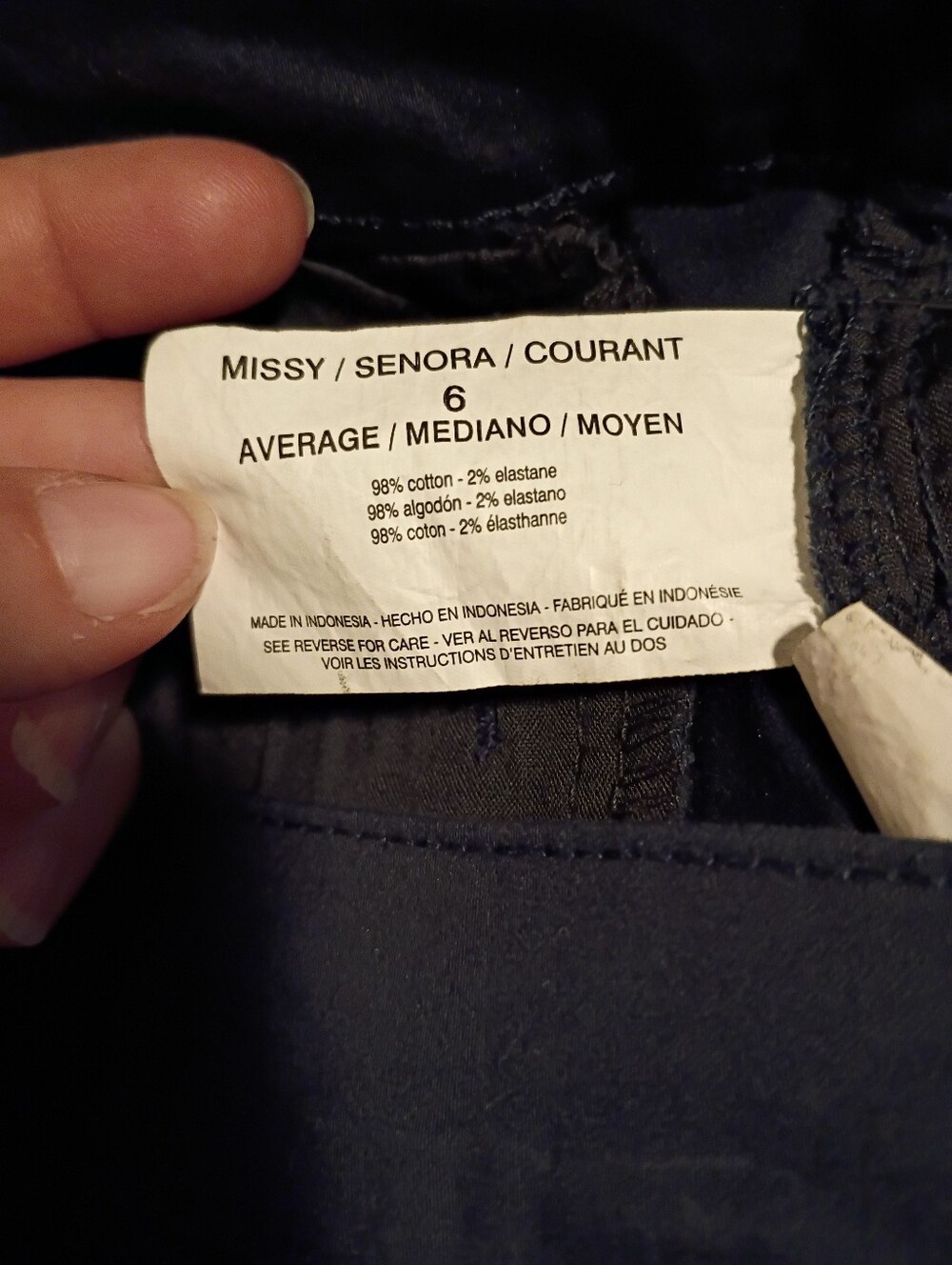 NWT Gloria Vanderbilt Khaki Unltd Straight Leg Dress Pants Size 6 Navy Blue - Picture 10 of 10